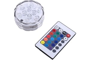 cersalt Lampe Bulle Aquarium Submersible,Lampe d'aquarium, Aquarium d'aquarium Lampe décorative 10 LED lumière d'aquarium, avec télécommande