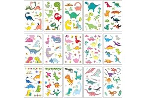JIEDDEY Dinosaur Temporary Tattoos,15 Pack Tattoo for Kids Temporary Sticker Dino Fake Tattoo for Boys Girls Children Party Favors Birthday Gifts