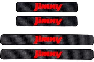 WYXAXNM 4 Pezzi Auto Fibra di Carbonio Battitacco Adesivi per Suz-uki Jimny, Soglia Porta Anti-Graffio Scuff Piastra di Protezione Antiscivolo Adesivi Decorativi Accessori