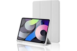 PALKITSEE Custodia Cover Compatibile con iPad 10 Generazione 2022 iPad 10,9" con portapenne, Cover Tablet Sottile con Retro in Morbido TPU con Auto Svegliati/Sonno, Grigio