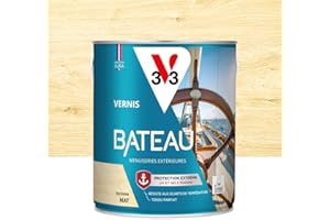 V33 Vernis bois extérieur Incolore mat - Vernis bateau - Protection extrême UV et sels marins - Résistance aux écarts de températures - Ecolabel - 2,5L
