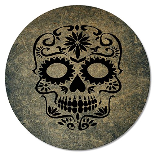 Addies Glas-Untersetzer 6-tlg. Set „Totenkopf“ in hochwertiger Klarsicht-Geschenkbox und Korkrückseite, rund, 6 Motive - 7
