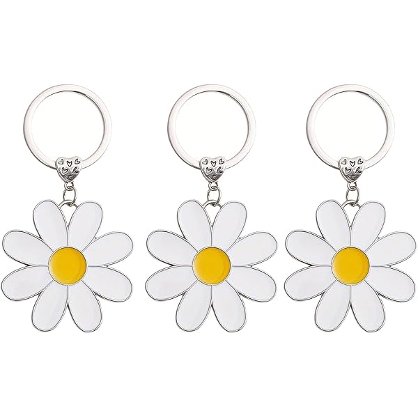 Simpatico portachiavi a forma di margherita, portachiavi con fiori e margherite, portachiavi in metallo, portachiavi per la casa, organizer, Daisy Bee Portachiavi, Siehe Beschreibung