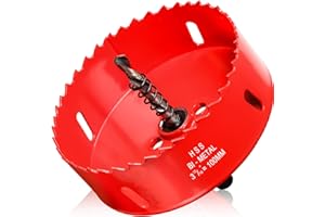 ITOOLFIRM Corona di perforazione, diametro 100 mm, con punta di centraggio, seghe a tazza universale, in HSS M42, bimetallo, per legno, metallo morbido e plastica (piastre di riga e cartongesso)