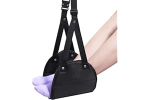 Andyer Portable Travel Footrest - Adjustable Height Carry-On Foot Rest, Black