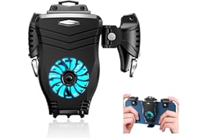 ‎YUNSEITY Game Controller Trigger mit Tragbarem Lüfter Silent Game Joystick Mobile Controller L1R1 Mobile Game Trigger Joystick Cooler Fan für Android/iOS-Telefone