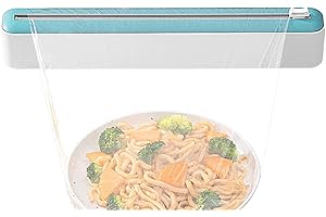 Lecerrot láminas, dispensador envoltura película Cling, láminas, dispensador láminas rellenable con cortador deslizante, para cortar papel aluminio, papel horno