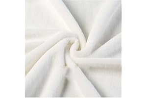 AITAF Textiles en Fausse Fourrure Douce et Duveteuse, Tissu À Texture Poilue Synthétique 5mm Matériau À Aspect de Poil Doux pour Projets DIY, Animaux en Peluche, Jouets, 50x160cm/50x50cm (Color : White, S