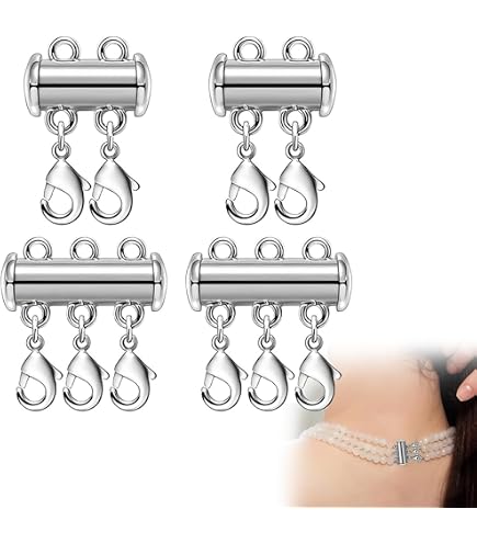 Lot De 2 Séparateurs De Colliers Anti-Emmêlement – Or 14K & Argent – Fermoir Verrouillage Multi-Chaînes