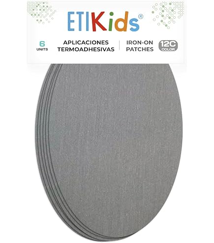 Marbet Toppe Termoadesive Per Jeans - 2 Pezzi 13x8,5cm - Grigio Scuro Melange - Riparazione E Personalizzazione