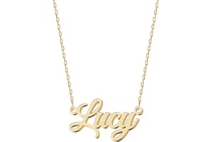 UMAGICBOX Exquisite Personalized Name Necklace|Choose from 14 Font Styles|Customizable 18K Gold Plated Stainless Steel & Sterling Silver Pendant|Unique Gift for Her