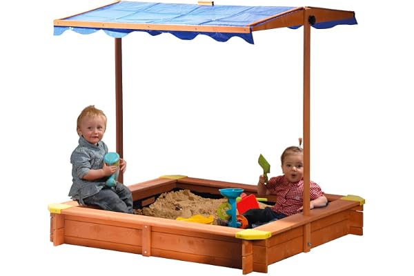 dobar 94350FSC 94350FSC-trä svängbar och höjdjusterbar taksandlåda med UV 801-skydd-sandlåda med marklaket-117 x 117 x 117 cm