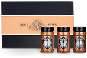 ‎ANKERKRAUT Ankerkraut Geschenk-Set BBQ Rubs, mit Macho Muchacho, Pull that Piggy und Hamburg Gunpowder, zum Verschenken für Freude am Grill, Gewürz mit Streufunktion, hochwertige Deluxe Box mit Banderole