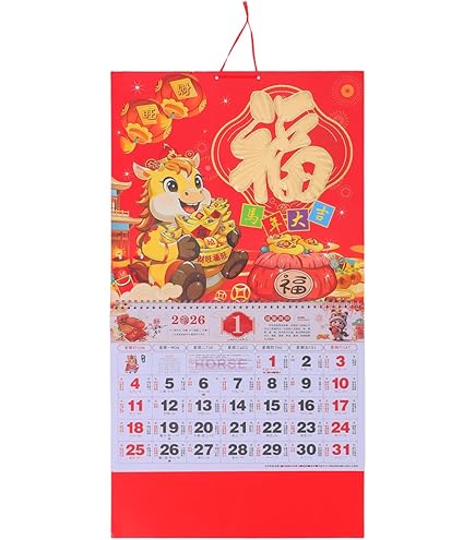 2026 Jaar van Paard Chinees Nieuwjaar Kalenders Scroll