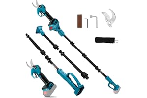 Akku Astschere mit Stange, 2-In-1 Bürstenlose Akku Gartenschere Kompatibel mit Makita Akku, 30 mm Schneiddurchmesser Akku BaumSchere für Garten und Baum Beschneiden, Verlängerung 2m(Ohne Batterie)