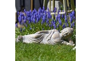 Garden Mile Grands Ornements de Bouddha Porte-Bonheur inclinables pour la Maison et Le Jardin - Ornements de Jardin de méditation Fung Shui Décorations de Jardin intérieures ou extérieures