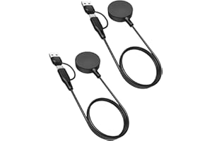 Bicmice Ładowarka 2 w 1 do Samsung Galaxy Watch 8/8 Classic/7/Ultra 3,3 stopy USB C/A zapasowy kabel do ładowania Galaxy Watch FE/6/6 Classic/5 Pro/5/4/4 Classic/3/Active 2/Active Charging Dock-2-pak