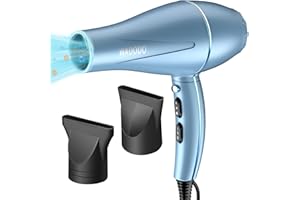WADODO Ionic Hair Dryer, 2200W Professional Blow Dryer Fast Drying Travel Hair Dryer, AC Motor Constant Temperature Low Noise Ion Hair Dryers Curly Hair Care Hairdryer Blowdryer for Women Men(Blue)