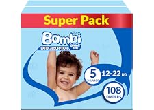 Sanita Bambi, Size 5, XL, 12-22 Kg, Super Box, 108 Diapers