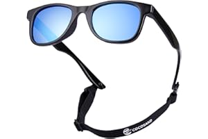 COCOSAND Baby Toddler Sunglasses with Strap Polarized Flexible Square Frame for Kids Girls Boys 2-6 Years Old