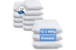 12 x Granulat 400 Gramm (4E) Raumentfeuchter Granulat Luftentfeuchter reduziert Schimmel & Gerüche nachfüllbar Feuchtigkeitskiller