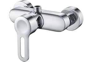 Namuoto Grifo de Ducha Monomando Cromo, Grifo Monomando de Ducha Montaje en Pared, Mezclador de Ducha, G1/2 Salida Hacia Arriba Adecuada para Columna de Ducha