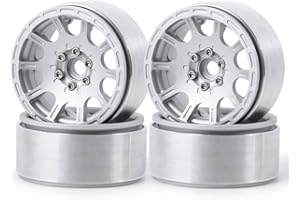 ZuoLan Pack of 4 Aluminium Alloy 2.2 RC Rim Rim Rings Beadlock Wheel Rim for 1/10th RC Crawler Car Axial Wraith (Silver)