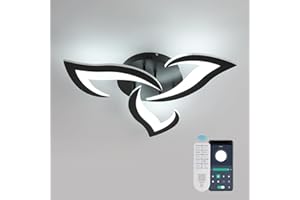 Dorlink Plafoniera LED Dimmerabile con Telecomando/APP, 35W 3150LM Plafonier a Led Soffitto, Lampadario LED, 3000K-6500K Lampadario Soggiorno, Lampadario Camera Da Letto, Lampadari Cucina, Ø58CM