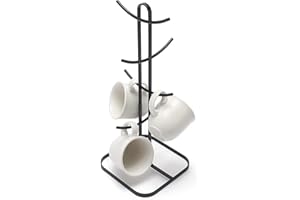 simplywire - Portatazze Retrò – Filo piatto nero opaco - 8 tazze