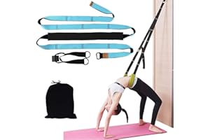 PRICE XES Waist Back Bend Assist Trainer, Door Flexibility & Yoga Stretching Leg Stretcher Strap w/Door Anchor, Ligament Back Posture Corrector Workout Pilates Ballet Dancing Gymnastics Cheerleading(light blue)