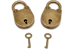 mciskin Mini candado de estilo antiguo vintage Archaize con llave, mini candado antiguo de bronce, 2 juegos (oso)