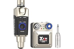 Xvive U45 In-Ear Monitor Wireless – Sistema di Monitoraggio In-Ear con Trasmettitore e Ricevitore IEM a 5.8 GHz per Musicisti, Cantanti e Performance dal Vivo