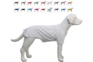 Lovelonglong Pet Clothing Dog Costumes Basic Blank T-Shirt Tee Shirts for Medium Large Dogs White XXXL