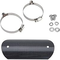 Qiilu Wärmedämmung Abdeckung Motorrad Hitzeschild 1-Stück Motorrad Auspuffrohr Hitzeschild aus rostfreiem Stahl…