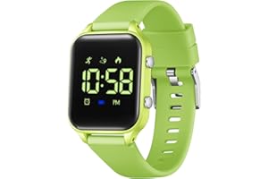 Timever orologio digitale bambina bambini con contapassi,sveglia,cronometro,luce,data-orologio per ragazzi e ragazze senza app e telefono con cinturino in silicone