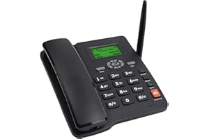 Funien Teléfono de Escritorio, Teléfono inalámbrico Soporte para teléfono de Escritorio gsm 850/900/1800/1900 MHz Tarjeta SIM Dual 2G Teléfono inalámbrico Fijo con Antena Radio Reloj Despertador