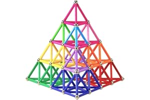 Funifinds 161 Pièces Blocs de Construction Magnétique 3D Jouet de Puzzle Jeux de Construction avec Bâtons Magnétique Colorés pour Les Filles et Garçons de Plus de 4 Ans
