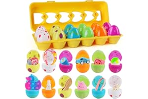 XiXiRan Huevos de Pascua con Juguete Precargado - 12 Piezas Sorpresa en Caja de Plástico
