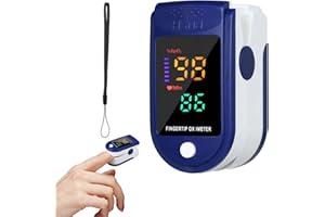 MIIQXX Finger Pulse Oximeter,Led Spo2 Monitor for Adults & Kids,Oxygen Monitor Finger Adults,Accurate Blood Oxygen Saturation Meter with Hanging Chain for Home/Travel/Hospital Use(Blue)