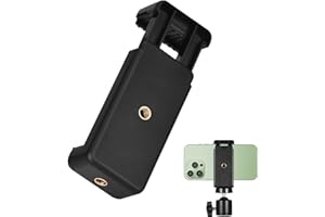 BOULESENM Stativ Handyhalterung, Universal Halterung Stativ Adapter Handy, Handyhalterung für Stativhandyhalterung 1/4 Zoll Schraubenloch Verstellbarer Clip (55 mm bis 95 mm Breite)