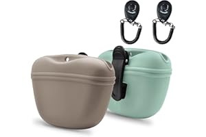 AUDWUD Silikonowe etui na smakołyki dla psa – przenośny pojemnik treningowy z klipsem – wygodne zapięcie na klamrę magnetyczną i klips na talię – nie zawiera BPA