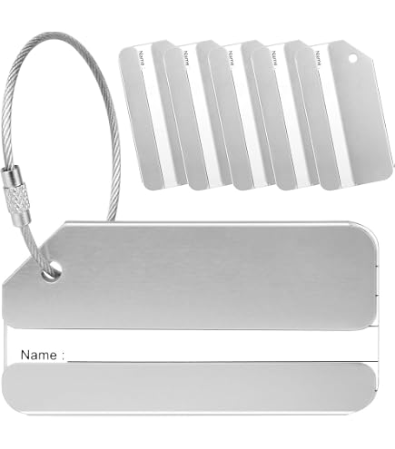 Étiquettes Bagage En Aluminium - 6 Couleurs Avec Cordon Acier - Personnalisables Et Solides - 4
