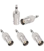Adattatore BNC A Jack Mono 3,5 Mm – Connettore TS Maschio, Nichelato, Per Antenna DAB, CB, CCTV E DVR – Confezione Da 2 Pezzi
