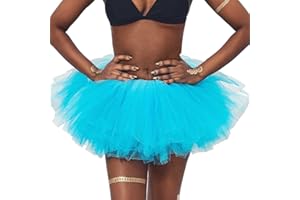 Zookey Falda Tutú de Ballet Corto Falda de Danza Clásica de 6 Capas Falda Tutú Vintage 50er Petticoat Tutu Elastic Party Dance Skirt para Mujeres y Niñas