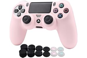 RALAN PS4 Silikon-Controller-Hülle mit 12 Daumengriffen, schweißfest, rutschfest, kompatibel mit Playstation 4 Slim/Pro Controller