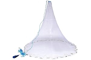 CINGHI LUSSO Angelnetz Wurfnetz zum Fischen Monofilament Handwurf Fishnets Salzwasser-Fischnetz für Seen und Flüsse Durchmesser 1,8m/2,4m/3,0m/3,6m/4,2m/4,8m/5,4m/6,0m/6,6m/7,2m