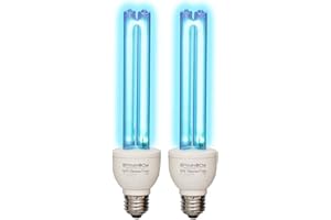 BAIMNOCM UVC Sanitizer Light Bulb Ozone Free, Germicidal UV Lamp 25 Watt, 254nm Weavelength UV-C Disinfection lamp for Basement E26 Base