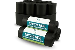Palucart Sacchi Neri Grandi Resistenti Sacchi Spazzatura condominiali cm 90x120 120 Litri 200 Pezzi