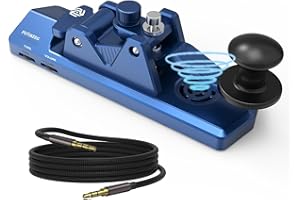 PUTIKEEG Classic Mini Morse Code Clé Telegraph Key Morse Code Single Paddle Key Alliage d'aluminium Mini Clé Morse Finger Morse CW Portable Droit Key Morse Practice Key - Vert (Bleu)