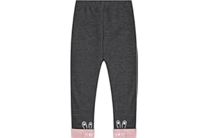 JiAmy Dziewczęce legginsy dziecięce, długie, rozciągliwe, termiczne, spodnie ze wzorem zajączka, na jesień i zimę, spodnie sportowe, dla dziewczynek w wieku 1-6 lat